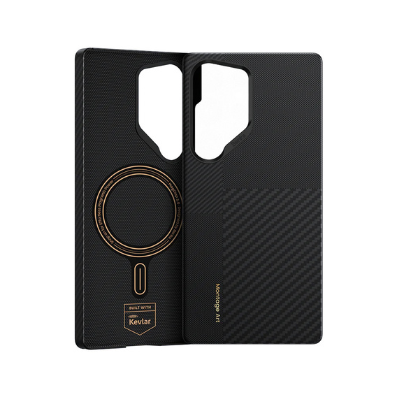 Etui BENKS Kevlar do Samsung Galaxy S25 Ultra, Montage Magnetic Armor Air 600d M045, do MagSafe, czarne