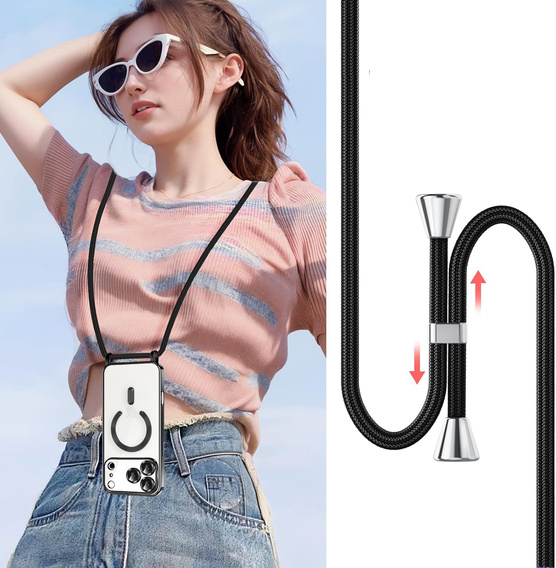 Etui do iPhone 17 Pro Max, Electro MagSafe, czarne + Smycz