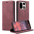 Etui CASEME do OnePlus 15, Leather Wallet Case, bordowe