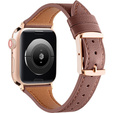 Pasek Skórzany do Apple Watch 1/2/3/4/5/6/7/8/9/10/11/SE 38/40/41/42mm, Brązowy