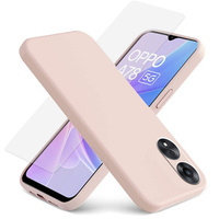 Zestaw Etui silikonowe do Oppo A78 5G, Silicone Lite, różowe + szkło