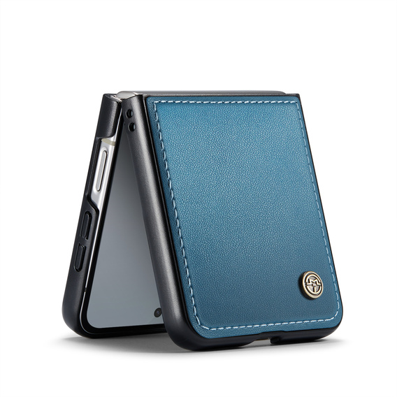 Etui do Samsung Galaxy Z Flip7, CASEME Litchi Leather, niebieskie