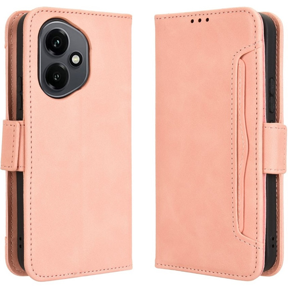 Etui z klapką do Honor 400 5G, Card Slot, różowe