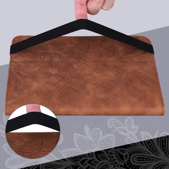 Etui do Lenovo Tab M9, With stand, flower, brązowe