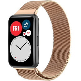 Pasek Bransoleta Milanese do Huawei Watch Fit, Różowe złoto