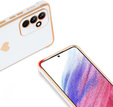 Etui do Samsung Galaxy A55 5G, Electro heart, białe + Szkło Full Glue Ceramic