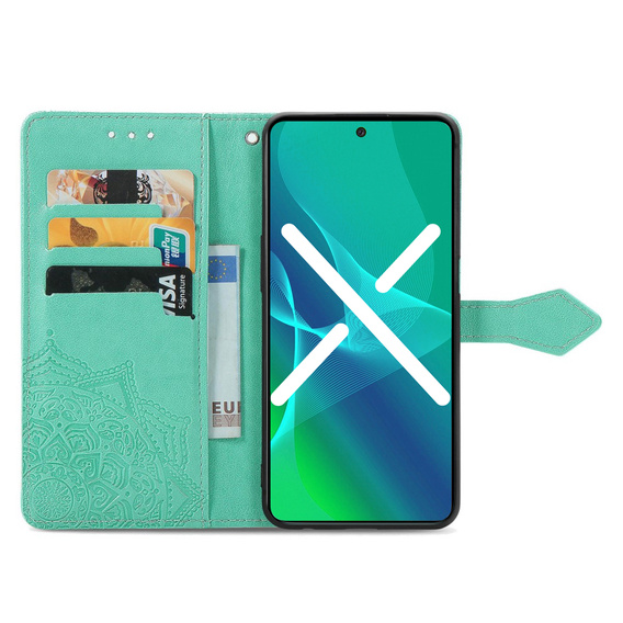 Etui z klapką do Oppo A78 4G, Mandala, zielone