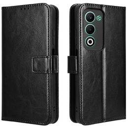 Etui z klapką do Oppo A5 5G / A5m, Crazy Horse Wallet, czarne