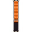 Pasek Nylonowy do Apple Watch 1/2/3/4/5/6/7/8/9/10/11/SE Ultra 1/2/3 42/44/45/46/49mm, Czarny / Pomarańczowy