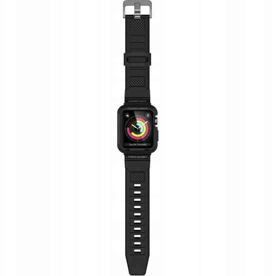 Pasek z etui Spigen do Apple Watch 4/5/6/7/8/9/SE 44/45mm, Rugged Armor Pro, Czarny