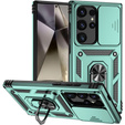 Etui pancerne do Samsung Galaxy S24 Ultra, CamShield Slide, zielone