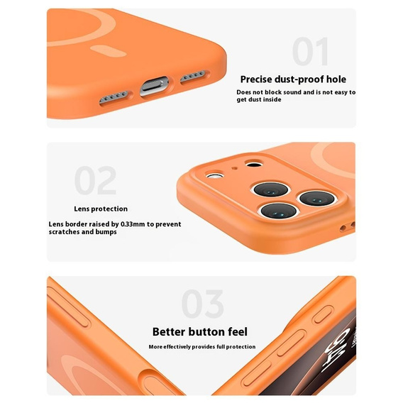 Etui do iPhone 17 Pro Max, Silicone Lite, do MagSafe – pomarańczowe