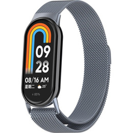 Bransoleta Milanese do Xiaomi Smart Band 10 / 9 / 8, Szary