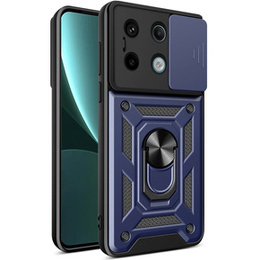 Etui pancerne do Xiaomi Redmi Note 13 Pro 5G, CamShield Slide, niebieskie