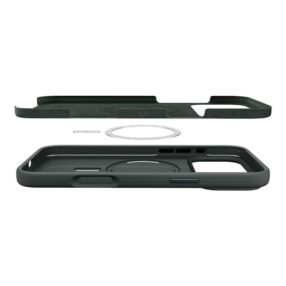 Etui Spigen do iPhone 17 Pro, Silicone Fit Mag MagSafe, Abyss Green