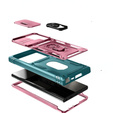 Etui pancerne do Samsung Galaxy S24 Ultra, CamShield Slide, zielone / różowe