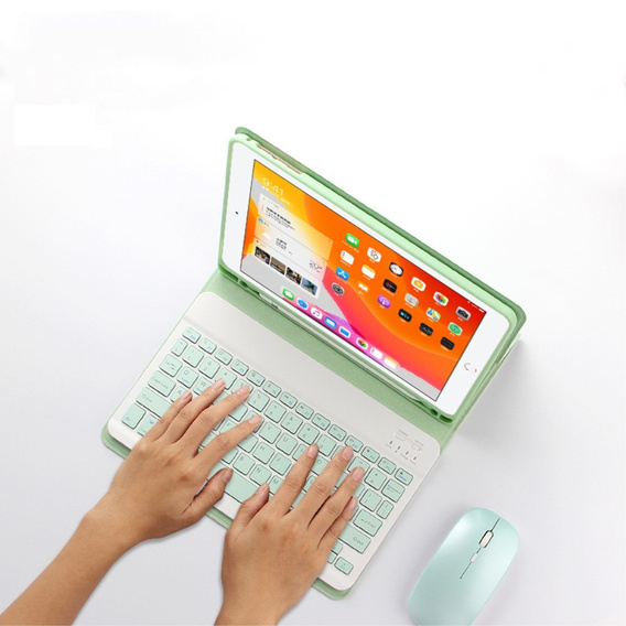 Etui z klawiaturą do iPad 10.2" 2021/2020/2019 (9/8/7 gen.), Keyboard Cover Pen Slot, zielone