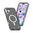 Etui do iPhone 17, do MagSafe, brokatowe, półprzezroczyste czarne