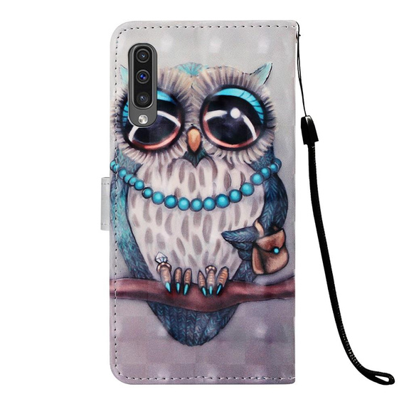 Etui Wallet do Samsung Galaxy A50/A30s, Light Spots Decor, Owl on the branch