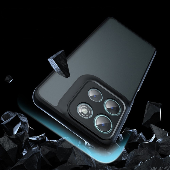 Etui do Motorola Moto G56 5G, z ochroną aparatu, przezroczyste z czarną ramką