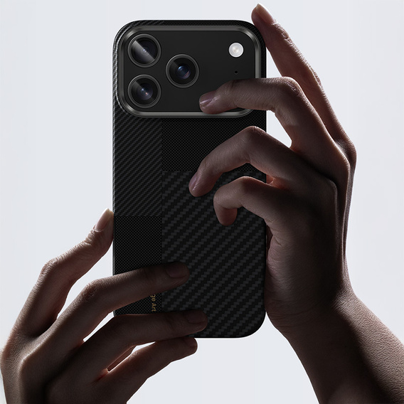 Etui Benks Montage MagSafe do iPhone 17 Pro Magnetic Armor Air Kevlar (600D/1500D) z metalową ramką MB69, czarne