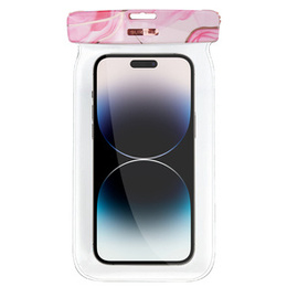 Suritch IPX8 Uniwersalne Wodoodporne Etui na telefon, marmur różowe