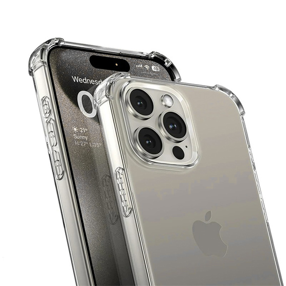 Etui do iPhone 16 Pro Max, Erbord Dropproof, przezroczyste + Szkło