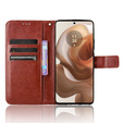 Etui z klapką do Motorola Edge 50 Ultra, Crazy Horse Wallet, brązowe