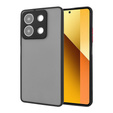 Etui silikonowe do Xiaomi Redmi Note 13 5G, z ochroną aparatu, przezroczyste / czarne + Szkło hartowane 9H