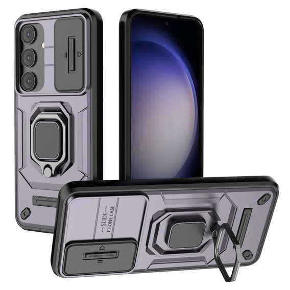 Etui KickStand Camera Lens do Samsung Galaxy S24, fioletowe