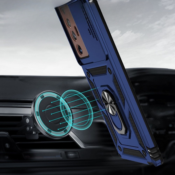 Etui pancerne do Samsung Galaxy Note 20 Ultra, CamShield Slide, niebieskie