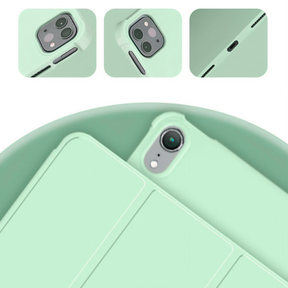 Etui do iPad 11" 2025 A16 (11 gen.) / iPad 10.9" 2022 (10 gen.), Smart Pencil, z miejscem na rysik, jasnozielone