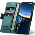 Etui do Xiaomi Poco F7 Ultra, ERBORD Glossy Litchi, portfel z klapką, zielone
