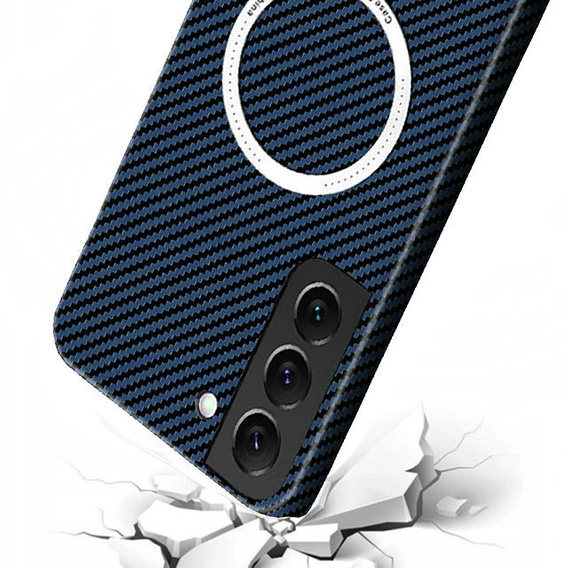Etui do Samsung Galaxy S23, Magsafe Slim Carbon, niebieskie