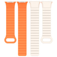 Pasek Silikonowy do Xiaomi Redmi Watch 4 / Xiaomi Smart Band 8 Pro / Xiaomi Smart Band 9 Pro, Beżowy/Pomarańczowy