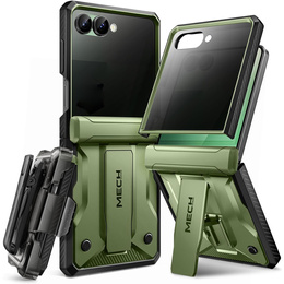Etui do Samsung Galaxy Z Flip 7, Tongate MECH z klipsem, zielone