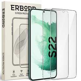 2x Szkło Hartowane do Samsung Galaxy S22, ERBORD 9H Hard Glass, szybka