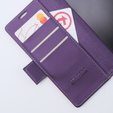 Etui do Samsung Galaxy Z Fold 5 5G, ERBORD Glossy Litchi, portfel z klapką, fioletowe