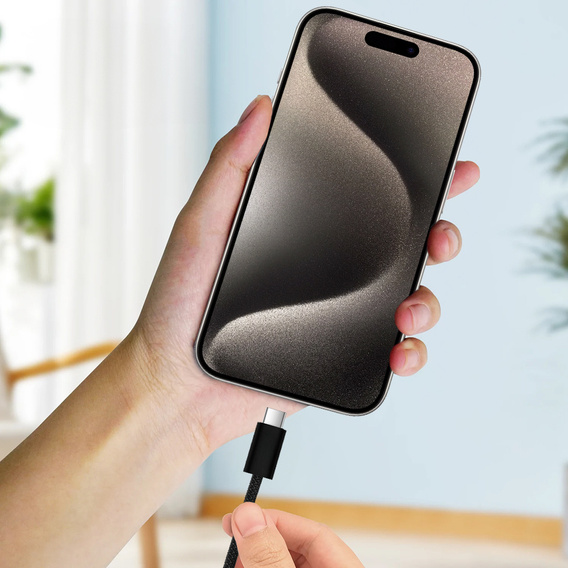 Zestaw Ładowarka sieciowa GaN, PD QC 45W 3A, USB-C USB-A + kabel 60W