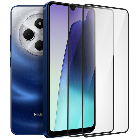 2x Szkło Hartowane do Xiaomi Redmi 14C / Poco C75, ERBORD 3D pełne, szybka na cały ekran