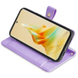 Etui z klapką do Oppo A78 4G, Wallet Zipper Pocket, fioletowe