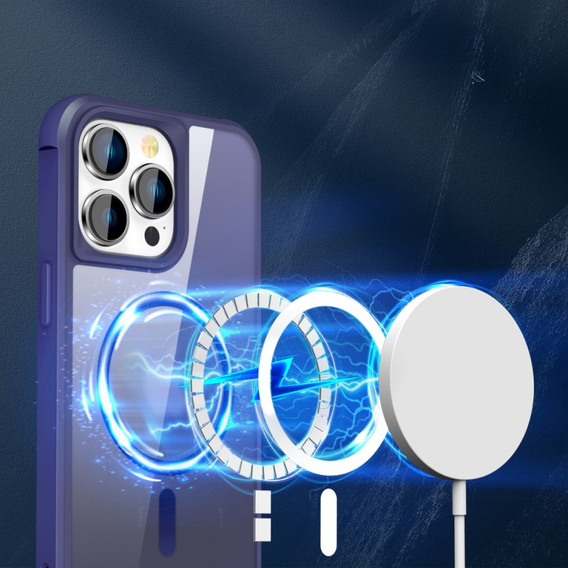 Etui Magnetyczne do Magsafe do iPhone 15 Pro, niebieskie