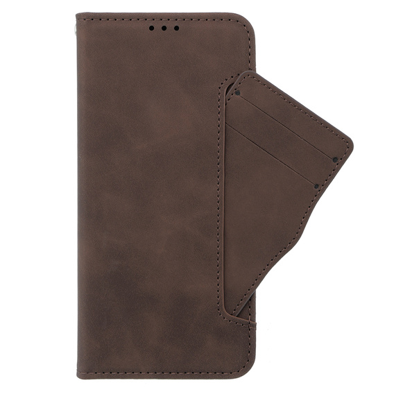 Etui z klapką do Oppo A58 4G, Card Slot, brązowe