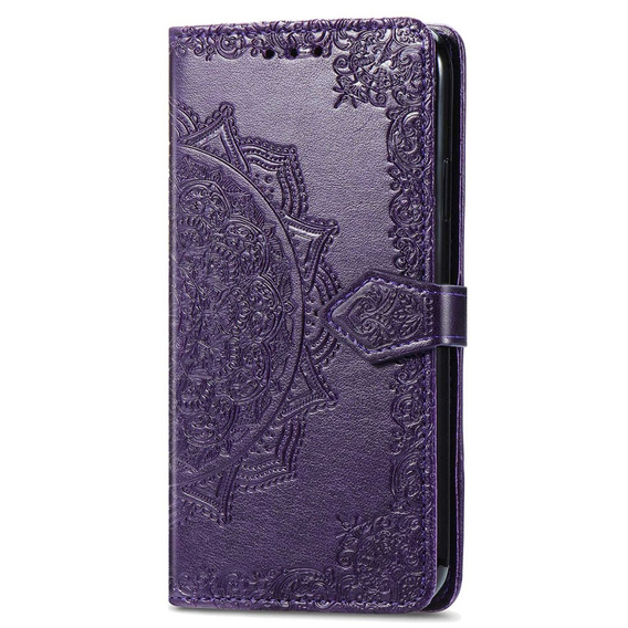 Etui z klapką do Oppo A57s, Mandala, fioletowe