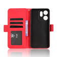 Etui z klapką do Oppo Reno 14 F / 14 FS, Card Slot, czerwone