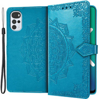 Etui z klapką do Motorola Moto G22, Mandala, niebieskie