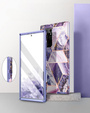 Etui do Samsung Galaxy S22 Ultra, Suritch Full Body Marble, fioletowe