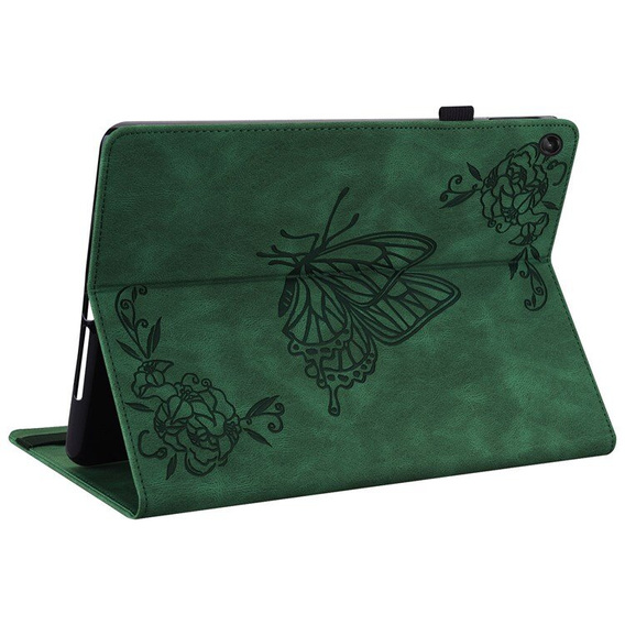 Etui do Lenovo Tab M10 Plus 10.6 Gen 3 TB-125F TB-128F, Wallet Pen Slot, butterflies, zielone