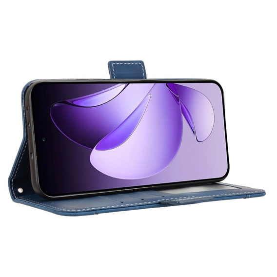 Etui z klapką do Oppo Reno 13, Card Slot, granatowe