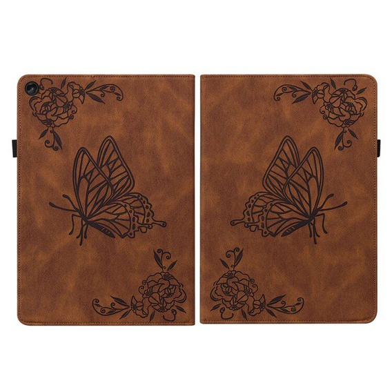 Etui do Lenovo Tab M10 Plus 10.6 Gen 3 TB-125F TB-128F, Wallet Pen Slot, butterflies, brązowe